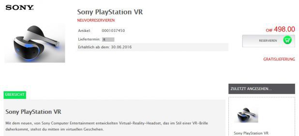 PlayStation VR (Hardware) von Sony PlayStation VR (Hardware) von Sony