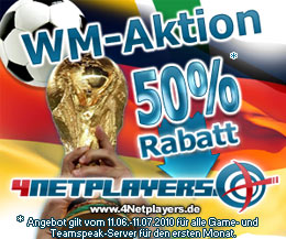 4Netplayers WM-Aktion: 50% Rabatt