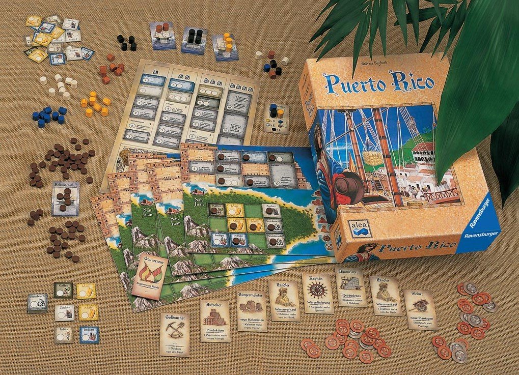 Puerto Rico erschien 2002 bei Ravensburger und kostet aktuell knapp 30 Euro.