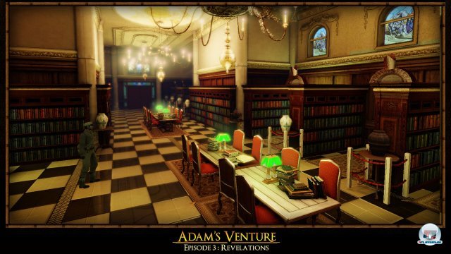 Der Großteil des Adventures spielt in der Bibliothek, wo man vom Anspruch her stark schwankende Rätsel löst.  
