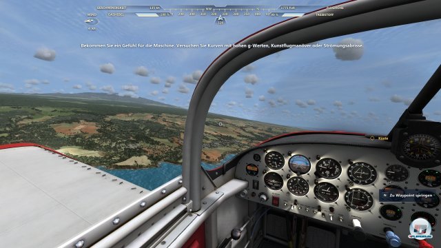 Hat die Maschine ein Cockpit, kann man sich darin frei umsehen. Und die Aussicht ist gut: MSF ist ein ansehnliches Spiel.