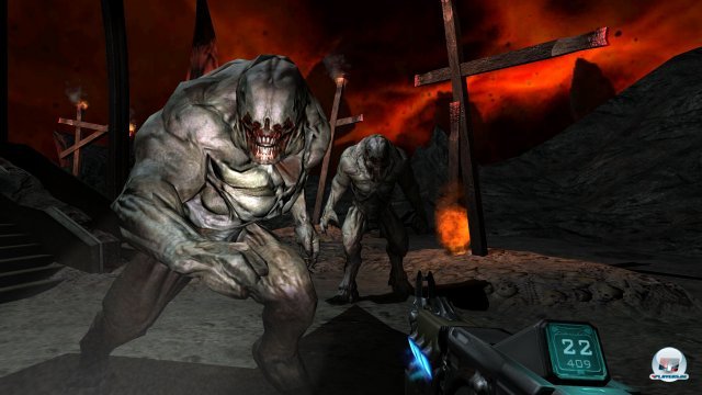 Obwohl Doom 3 schon einige Jahre auf dem Buckel hat, sieht die BFG-Edition nicht schlecht aus - den exzellenten Lichteffekten sei Dank. Das Ganze ist auf Wunsch auch in 3D spielbar.