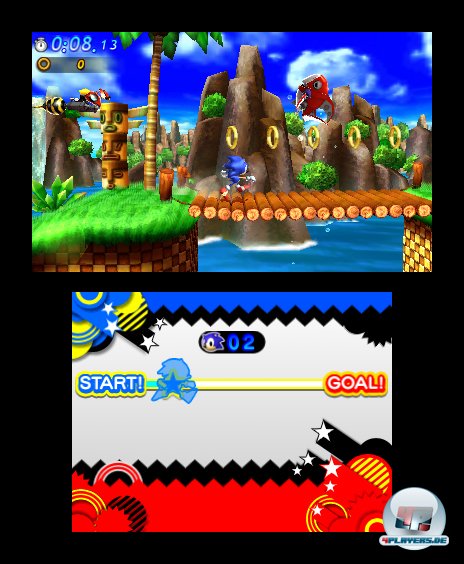 Blauer Himmel und saftige Wiesen: Die sauber scrollenden Kulissen sehen auch auf dem 3DS idyllisch aus.