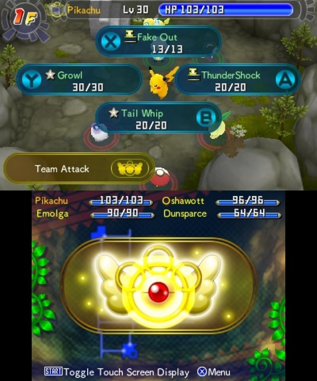 Jedes Pokémon verfügt im Kampf über vier Aktionsmöglichkeiten.