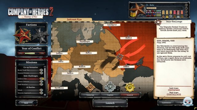 Im Kriegsschauplatz-Modus gibt es neue Herausforderungen, die über eine Karte angewählt werden können. 