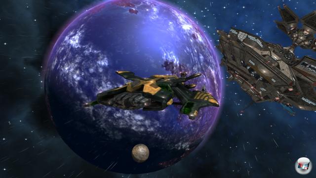 Die Namen gebende Darkstar One ist das einzige Spielerschiff im ganzen Spiel - kann aber mit gefundenen Artefakten in verschiedene Richtungen erweitert werden.