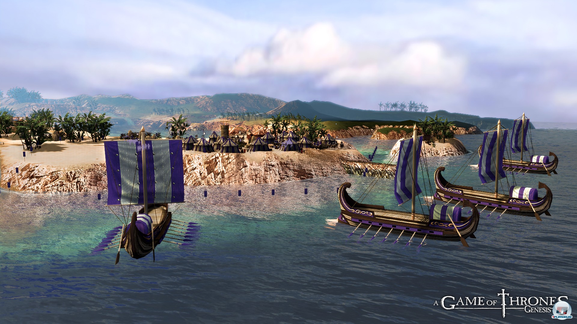 Die Kampagne beginnt mit der Landung Nymerias, deren Boote griechisch aussehen. 
