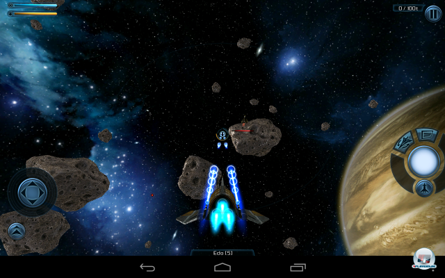 Die rauen glänzenden Asteroiden von Galaxy on Fire 2 sehen etwas hübscher aus als im iOS-Original.
