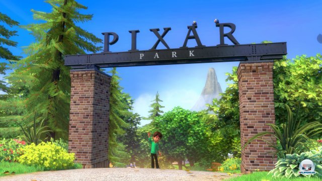 Willkommen im Pixar-Park. Hier gibt es zwar nicht so viel zu tun wie in Kinect Disneyland, jüngere Spieler werden dennoch Spaß haben.